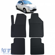 Car Rubber Floor Mats Black Premium Set for Fiat 500 500C 2007-2022 - ODFMF6012523