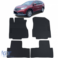 Car Rubber Floor Mats Black Premium Set for Honda CR-V 4 12-18 - ODFMH6013686