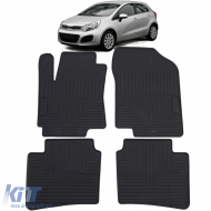 Car Rubber Floor Mats Black Premium Set for Kia Rio UB 11-16 - ODFMK6013548