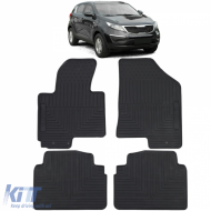 Car Rubber Floor Mats Black Premium Set for Kia Sportage SL 10-15 - ODFMK6014069