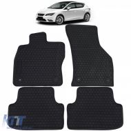 Car Rubber Floor Mats Black Premium Set for Leon + Golf 7 + Audi A3 8V from 12 - ODFMS6012770