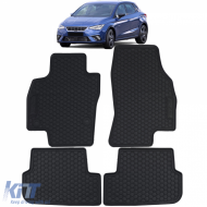 Car Rubber Floor Mats Black Premium Set for Seat Ibiza 6F from 2017 - ODFMS6014556