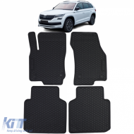 Car Rubber Floor Mats Black Premium Set for Skoda Kodiaq 2017-2023 - ODFMS6012769