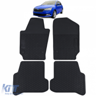 Car Rubber Floor Mats Black Premium Set for Skoda Fabia 3 NJ from 14 - ODFMS6014070