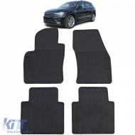 Car Rubber Floor Mats Black Premium Set for VW Tiguan II 2016-2020 - ODFMV6013685