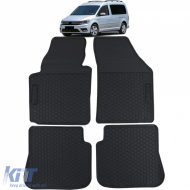 Car Rubber Floor Mats Black Premium Set for VW Caddy IV 15-20 - ODFMV6014366