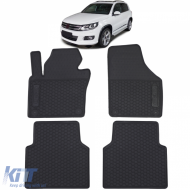 Car Rubber Floor Mats Black Premium Set for VW Tiguan 5N 07-18 - ODFMV6014615