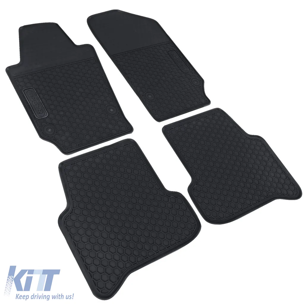 Car Rubber Floor Mats Black Premium Set for VW Polo 6R 6C 09-17