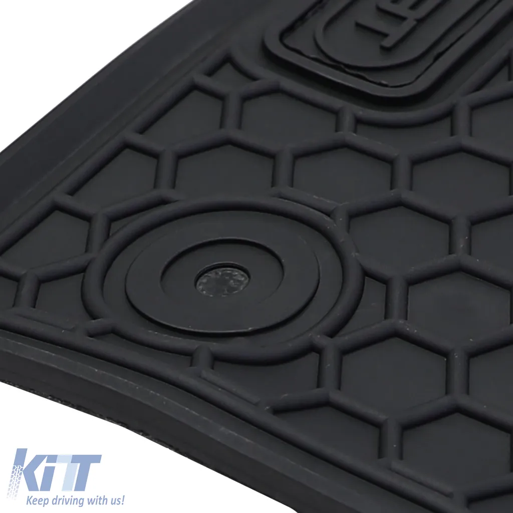 Car Rubber Floor Mats Black Premium Set for VW Polo 6R 6C 09-17