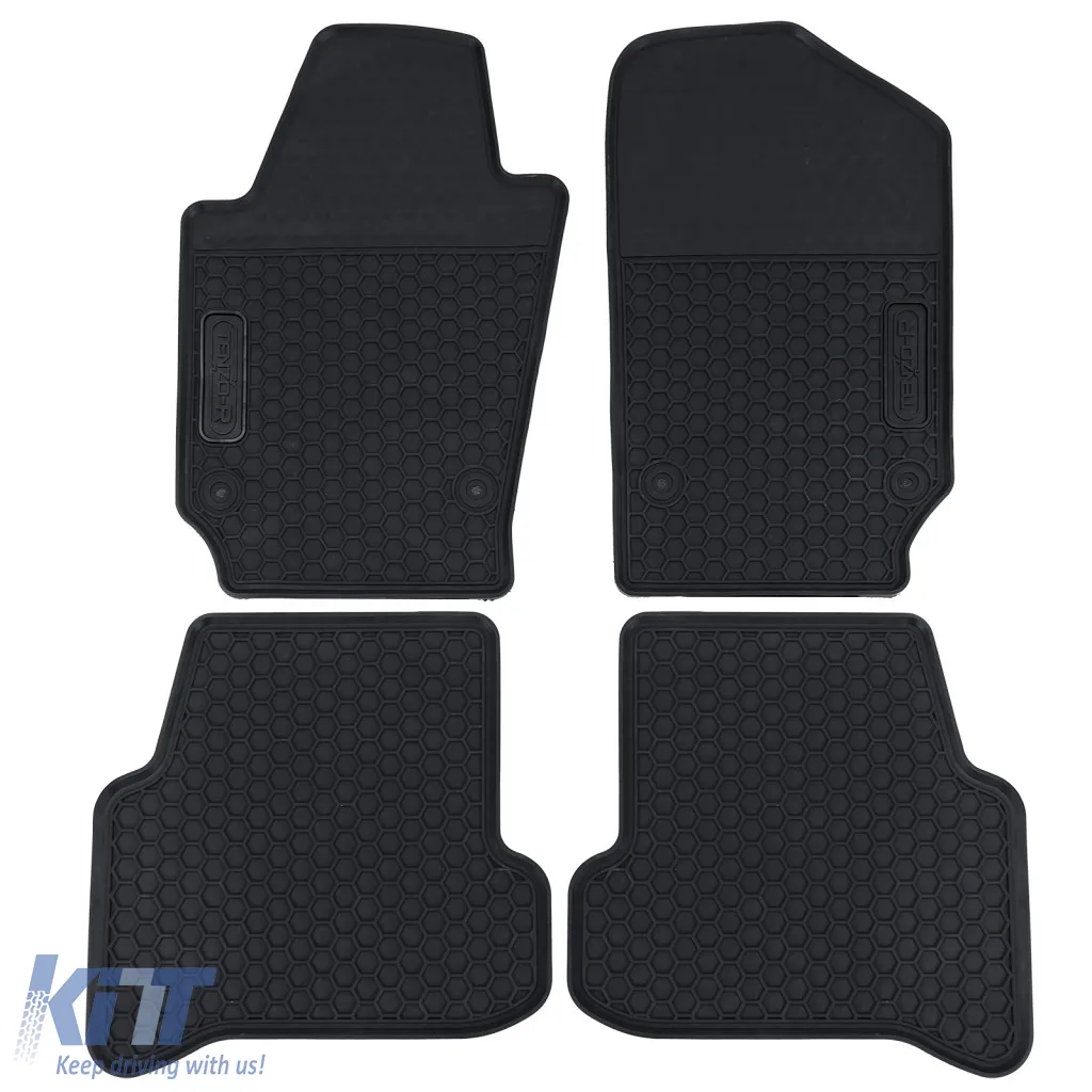 Car Rubber Floor Mats Black Premium Set for VW Polo 6R 6C 09-17