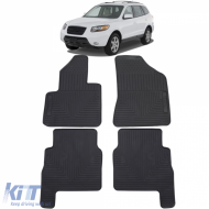 Car Rubber Floor Mats Black Premium Set for Hyundai Santa Fe CM 06-12 - ODFMH6013022