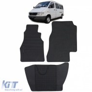 Car Rubber Floor Mats Black Premium Set for Mercedes Sprinter W901-905 95-06 - ODFMM6013913
