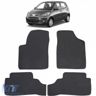 Car Rubber Floor Mats Black Premium Set for Hyundai i10 PA 07-13 - ODFMH6013914