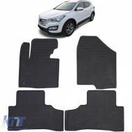 Car Rubber Floor Mats Black Premium Set for Hyundai Santa Fe 3 DM 12-18 - ODFMH6014071