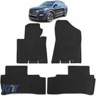 Car Rubber Floor Mats Black Premium Set for Hyundai Tucson 15-20 - ODFMH6014368