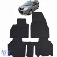 Car Rubber Floor Mats Black Premium Set for Renault Kangoo II 2008-2022 - ODFMR6014398