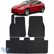 Car Rubber Floor Mats Black Premium Set suitable for Tesla Model Y from 2020 - ODFMT6012771