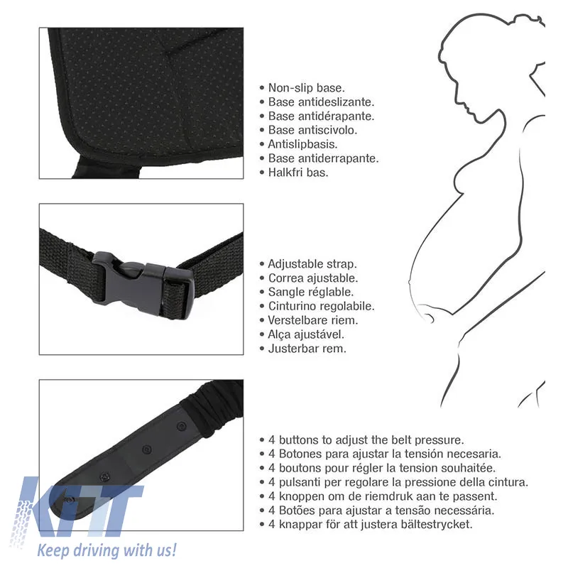 Car Safety Seat belt suitable for Pregnant Women ''Swiss Drive'' Alcantara RK19021