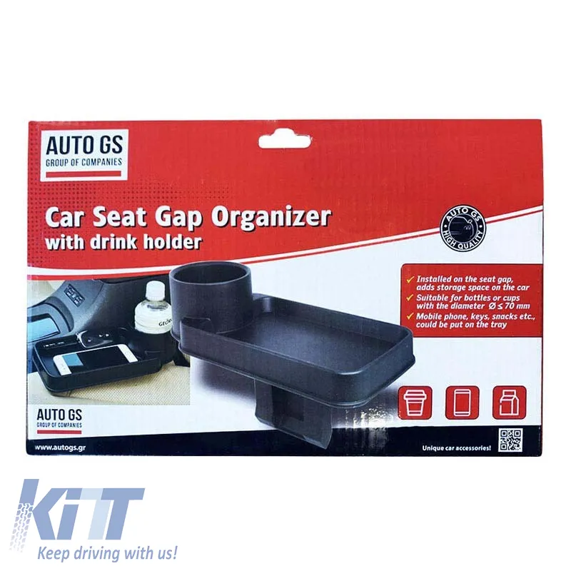 Car Seat Gap Organizer with Cup Holder Black 22529