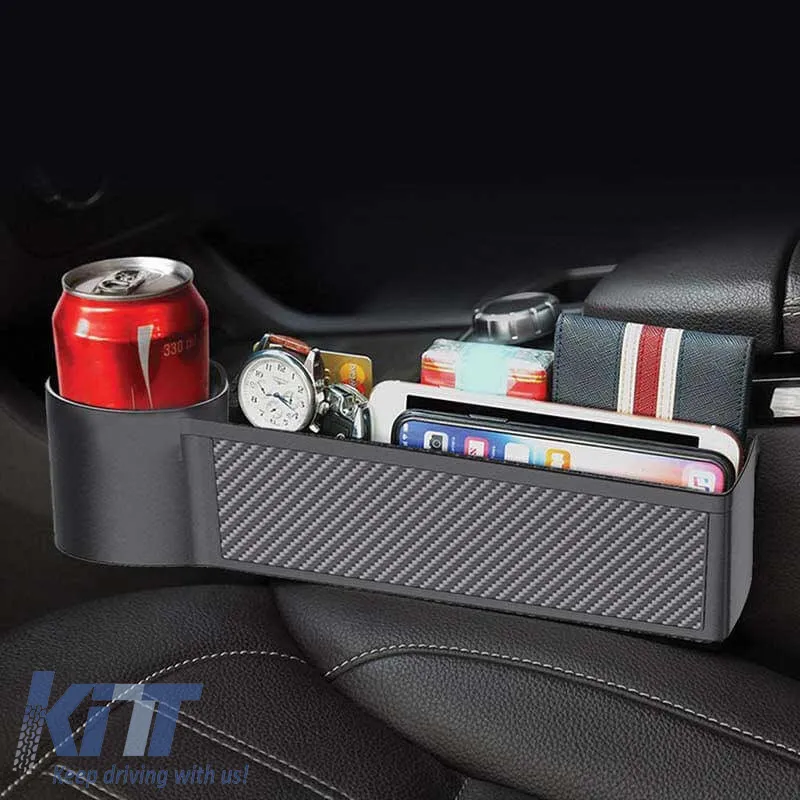 Car Seat Gap Organizer With Cup Holder Black/Carbon 22528