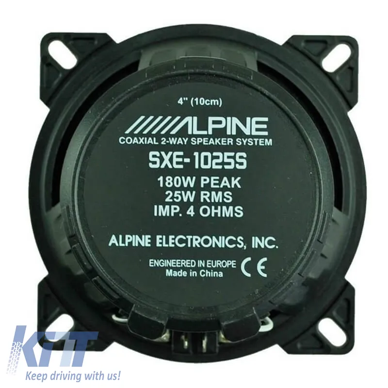 Car Speakers Alpine SXE-1025S Component 4''/10cm 180w Peak 25w RMS 2 Way 2 Pcs