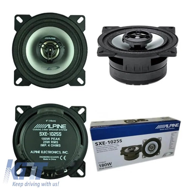 Car Speakers Alpine SXE-1025S Component 4''/10cm 180w Peak 25w RMS 2 Way 2 Pcs