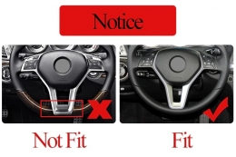 Car Steering Wheel Button Trim Frame Cover suitable for Mercedes W176 (13-15) W246 (12-18) W204 (08-15) W117 (13-16) W218 (11-18) W212 (10-16) X253 (15-18) X204 (09-15) X156 (13-20) Piano Black-image-6062997