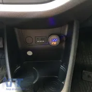 Car Voltmeter Thermometer USB Charger 3in1 With Red And Blue Numbers 99103-image-6297509