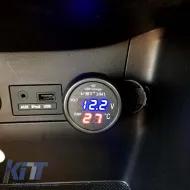 Car Voltmeter Thermometer USB Charger 3in1 With Red And Blue Numbers 99103-image-6297512