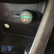 Car Voltmeter Thermometer USB Charger 3in1 With Red And Green Numbers 99162-image-6297516