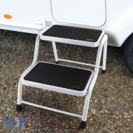 Caravan Double Step Staircase 2 Steps Platform up to 150kg White