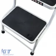 Caravanen Doppeltreppe mit 2 Stufen, Plattform bis 150kg, weiß-image-6207068