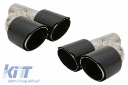 Carbon Fiber Exhaust Muffler Tips Polished Look Inlet 6.3cm