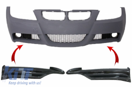 image-14-Carbon Splitter Spoiler für BMW 3er E90 E91 Limo Touring 05-08 M-Tech Stoßstange