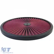 Carcasa del filtro de aire con tapa de filtro HighFlow negra adecuada para Ford Mustang 71-73-image-6194015