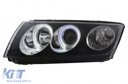 CCFL Angel Eyes Faros para Skoda Fabia 12.1999-2008 Negro Halógeno-image-6104049