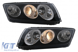 CCFL Angel Eyes Faros para Skoda Fabia 12.1999-2008 Negro Halógeno-image-6104110