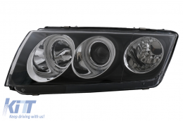 CCFL Angel Eyes Faros para Skoda Fabia 12.1999-2008 Negro Halógeno-image-6104115