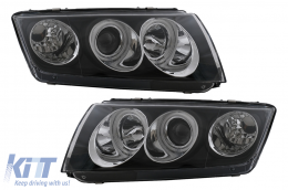 CCFL Angel Eyes Faros para Skoda Fabia 12.1999-2008 Negro Halógeno-image-6104116
