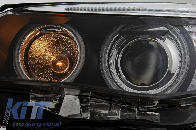 CCFL Angel Eyes Headlights suitable for BMW 5 Series E60 E61 (2003-2004)  Dual Projector LCI Look for Xenon D2S 