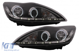 CCFL LED DRL Angel Eyes Headlights suitable for Ford Focus II Facelift (2008-2010) Black - HLFFIIBCCFL