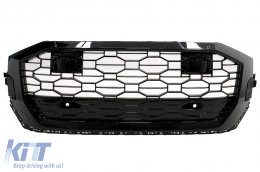 Central Front Grille suitable for Audi Q8 (2018-Up) Sport Design Piano Black - FGAUQ8