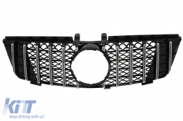 Central Front Grille suitable for Mercedes ML W164 (2005-2008) GT-R Panamericana Design Black Chrome - FGMBW164GTR