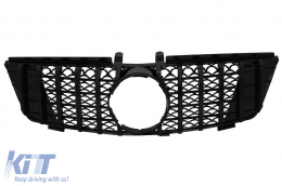 Central Front Grille suitable for Mercedes ML W164 (2005-2008) GT-R Panamericana Design Piano Black - FGMBW164GTRB