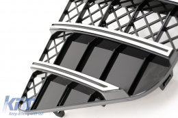 Central Front Grille suitable for Mercedes ML W164 Facelift (07.2008-2011) GT-R Panamericana Design Piano Black & Chrome-image-6088959