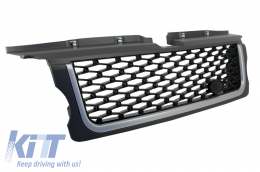 Central Grille and Side Vents Assembly suitable for Land Range Rover Sport L320 (2005-2008) Autobiography Look Platinum Black Edition-image-6020576