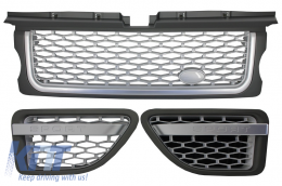 Central Grille and Side Vents Assembly suitable for Land Range Rover Sport L320 (2005-2008) Autobiography Look Silver Edition