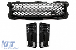 Central Grille and Side Vents Assembly suitable for Land Range Rover Vogue III L322 (2010-2012) Autobiography Look All Black Edition - CORRFGA02BB