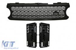 Central Grille and Side Vents Assembly suitable for Land Range Rover Vogue III L322 (2006-2009) Black Grey Autobiography Supercharged Edition - CORRFGA02BG