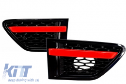 Central Grille and Side Vents Assembly suitable for Land Range Rover Sport L320 Facelift (2010-2013) Autobiography Look Black Red Edition-image-6006750